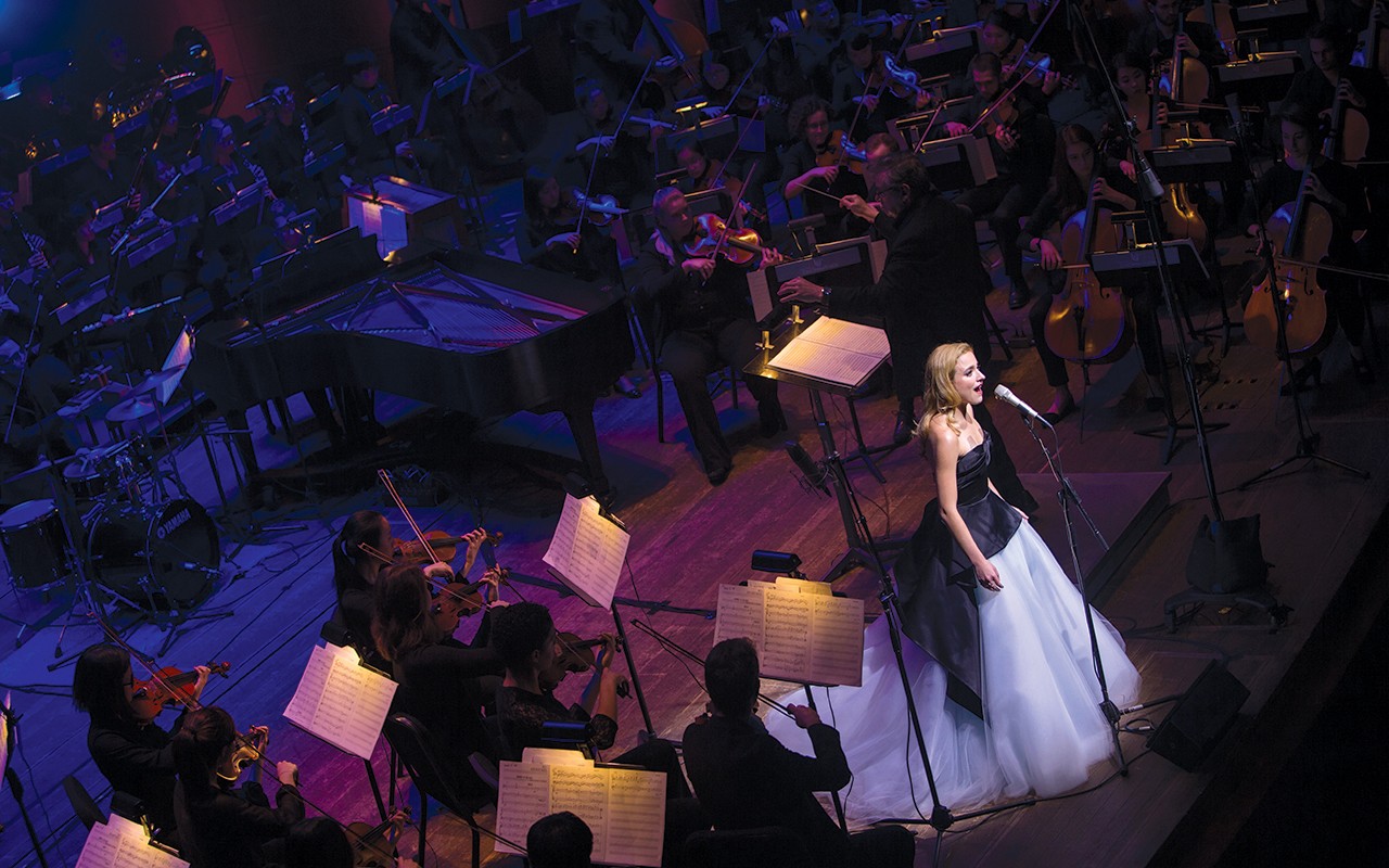 Christy Altomare, a 2008 CCM  graduate, performs a song from Anastasia: The Musical at the Moveable Feast benefit.